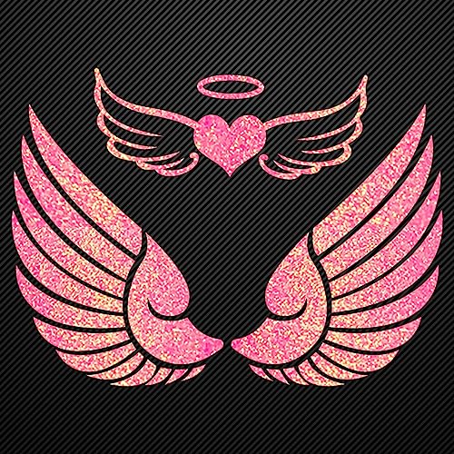 Glitzerdeals Bügelbilder Glitzer Flügel 2er Set Glitzerflügel koralle Aufbügler für Textilien Karneval Kostüm Flügel Bügelflicken Engelsflügel Fasching Patch zum Aufbügeln Flügel von Glitzerdeals