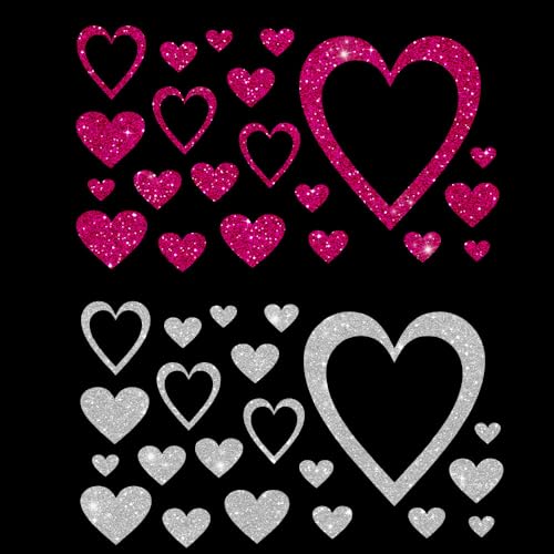 Glitzerdeals Bügelbilder Glitzer Herzen im Set 2-farbig Herz Aufbügler für Textilien Karneval Kostüm Herzen Bügelflicken Herz Fasching Patch zum Aufbügeln Herzen pink-silber Glitzerdeals Bügelbilder Glitzer Herzen im Set 2-farbig Herz Aufbügler für Textilien Karneval Kostüm Herzen Bügelflicken Herz Fasching Patch zum Aufbügeln Herzen pink-silber von Glitzerdeals