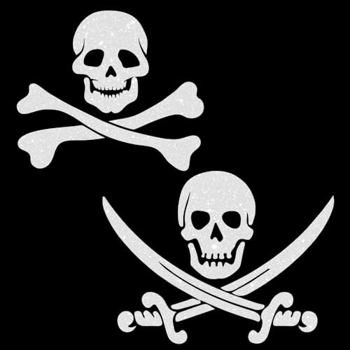 Glitzerdeals Bügelbilder Glitzer Pirat 2er Set Totenkopf weiß Aufbügler für Textilien Karneval Kostüm Pirat Bügelflicken Piratenkostüm Fasching Patch zum Aufbügeln Pirat Glitzerdeals Bügelbilder Glitzer Pirat 2er Set Totenkopf weiß Aufbügler für Textilien Karneval Kostüm Pirat Bügelflicken Piratenkostüm Fasching Patch zum Aufbügeln Pirat von Glitzerdeals