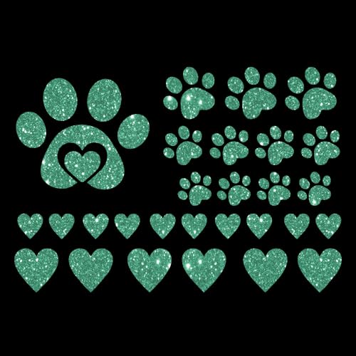 Glitzerdeals Bügelbilder Glitzer Set 12 Pfoten und 16 Herzen jade Aufbügler für Textilien Karneval Kostüm Pfoten Bügelflicken Herzen Fasching Patch zum Aufbügeln Pfoten Glitzerdeals Bügelbilder Glitzer Set 12 Pfoten und 16 Herzen jade Aufbügler für Textilien Karneval Kostüm Pfoten Bügelflicken Herzen Fasching Patch zum Aufbügeln Pfoten von Glitzerdeals