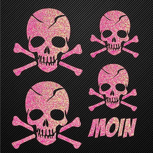 Glitzerdeals Bügelbilder Karneval Aufbügler Totenkopf Set Glitzer mit Moin Schriftzug Bügelbild Glitter Totenköpfe Bügelmotiv Schädel skull iron on design skull with bones koralle Glitzerdeals Bügelbilder Karneval Aufbügler Totenkopf Set Glitzer mit Moin Schriftzug Bügelbild Glitter Totenköpfe Bügelmotiv Schädel skull iron on design skull with bones koralle von Glitzerdeals