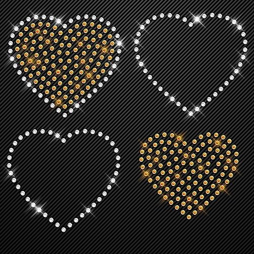 Glitzerdeals Bügelbilder Karneval Herzen kristall gold Aufbügler für Textilien Herz Love Strass Bügelbild für Textilien Hot-fix iron-on-transfer Glitzerdeals Bügelbilder Karneval Herzen kristall gold Aufbügler für Textilien Herz Love Strass Bügelbild für Textilien Hot-fix iron-on-transfer von Glitzerdeals