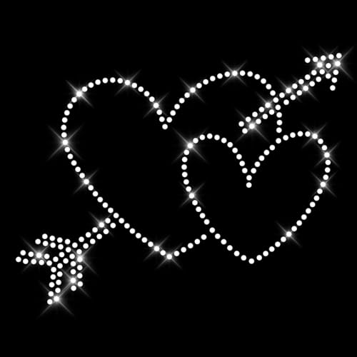 Glitzerdeals Bügelbilder Karneval Strass Herz mit Pfeil Herzen Aufbügler für Textilien Herzen Bügelmotiv Herz Strass Bügelbild Herzen von Glitzerdeals