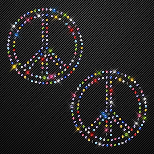 Glitzerdeals Bügelbilder Karneval Peace bunt Strass Applikation zum Aufbügeln Aufbügler Peacezeichen Strass Bügelbild für Textilien Hot-fix iron-on-transfer 2er Glitzerdeals Bügelbilder Karneval Peace bunt Strass Applikation zum Aufbügeln Aufbügler Peacezeichen Strass Bügelbild für Textilien Hot-fix iron-on-transfer 2er von Glitzerdeals