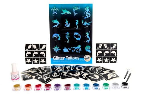 Glitzertattoo Set Motto Party Meereswelt Glitzertattoo Set Motto Party Meereswelt von Glitzertattoos