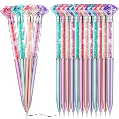 Glixoft 16 Stück Kristall-diamant-stifte, Glitzer-kugelschreiber, Niedliche, Ausgefallene Stifte, Büro-schreibzubehör Für Frauen, Mädchen, Schule, Hochzeit von Glixoft