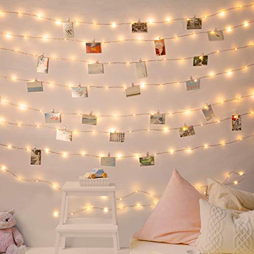 GloBrite 100 LED-Lichterkette mit Fotoklammern und Schnur, 10 m lange Lichterkette, batteriebetrieben mit 60 Mini-Wäscheklammern und Schnur für Fotos, ideal für Schlafzimmer, Party-Hintergründe oder GloBrite 100 LED-Lichterkette mit Fotoklammern und Schnur, 10 m lange Lichterkette, batteriebetrieben mit 60 Mini-Wäscheklammern und Schnur für Fotos, ideal für Schlafzimmer, Party-Hintergründe oder von GloBrite