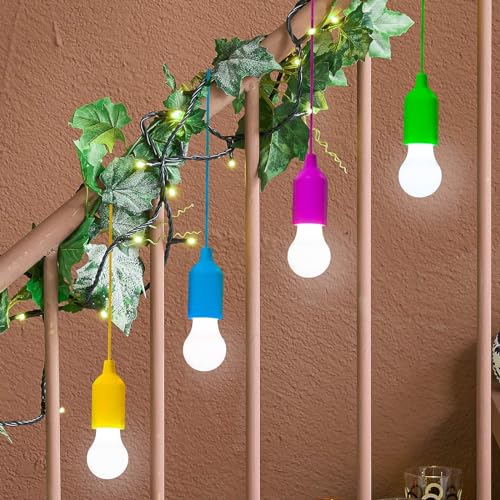 GloBrite 4 Stück LED-Zugschnur-Leuchtmittel – Lichterkette für den Innenbereich, batteriebetriebene Glühbirnen, hängende Batterielampe, weiße Lichter für Heimdekoration GloBrite 4 Stück LED-Zugschnur-Leuchtmittel – Lichterkette für den Innenbereich, batteriebetriebene Glühbirnen, hängende Batterielampe, weiße Lichter für Heimdekoration von GloBrite