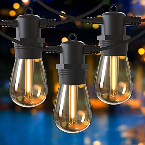 16M Lichterkette außen, GlobaLink IP65 Wasserdicht Bruchsicher Lichterkette Glühbirnen Erweiterbar mit 15 +1 S14 LED Glühbirnen, Outdoor Lichterkette für Garten Party Balkon Hof Dekoration, Warmweiß von GlobaLink