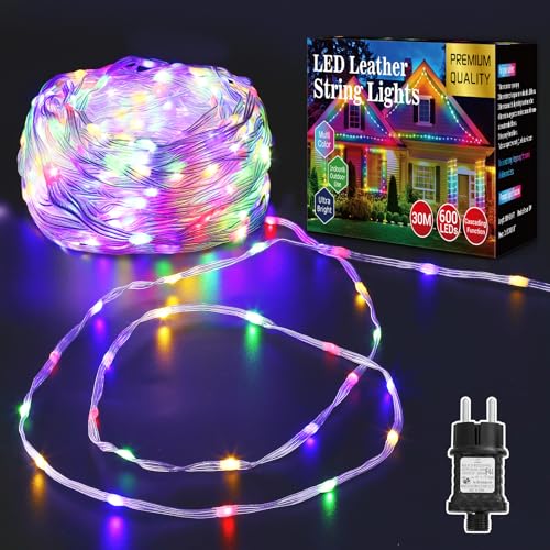 GlobaLink 30M LED Lichtschlauch, 600er LED Weihnachtsbeleuchtung Außen Strom IP65 Wasserdicht, Schlauch Lichterkette PVC-Draht 8 Modi für Innen Außen Garten Hochzeit Party Weihnachten Deko - Bunt von GlobaLink