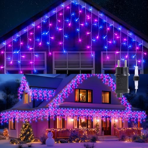 GlobaLink 400 LED Lichterkette Eisregen, 10M Lichtervorhang Außen erweiterbar Regenlichterkette Eiszapfen IP44 Lichterkette außen und Innen Deko für Dach Balkon Weihnachten Party Hochzeit -Blauviolett GlobaLink 400 LED Lichterkette Eisregen, 10M Lichtervorhang Außen erweiterbar Regenlichterkette Eiszapfen IP44 Lichterkette außen und Innen Deko für Dach Balkon Weihnachten Party Hochzeit -Blauviolett von GlobaLink