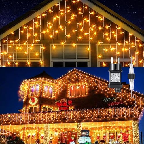 GlobaLink 800 LED Lichterkette Eisregen, 20M Lichtervorhang Außen mit 160 Tropfen erweiterbar mit Timer Regenlichterkette Eiszapfen Lichterkette für Dach Balkon Weihnachten Party - Warmweiß GlobaLink 800 LED Lichterkette Eisregen, 20M Lichtervorhang Außen mit 160 Tropfen erweiterbar mit Timer Regenlichterkette Eiszapfen Lichterkette für Dach Balkon Weihnachten Party - Warmweiß von GlobaLink