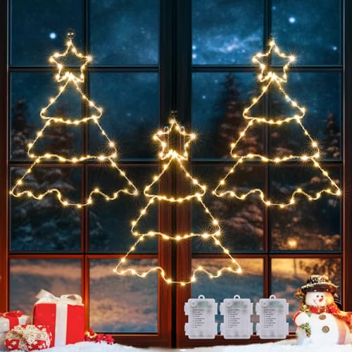 GlobaLink Beleuchtet LED Fensterdeko Weihnachtsbaum, 3 Stück 70 LED Fensterbild batteriebetrieben 8 Lichtmodi mit Timer für Fenster Beleuchtung Hängen Weihnachtsdeko Innen Silhouette Deko GlobaLink Beleuchtet LED Fensterdeko Weihnachtsbaum, 3 Stück 70 LED Fensterbild batteriebetrieben 8 Lichtmodi mit Timer für Fenster Beleuchtung Hängen Weihnachtsdeko Innen Silhouette Deko von GlobaLink