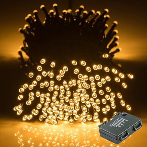 GlobaLink LED Lichterkette Außen Strombetrieben Weihnachtsbeleuchtung Superhell wasserdicht IP44 8 Modi für innen und außen Weihnachten Hochzeit Party Garten Deko - Warmweiß von GlobaLink