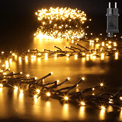GlobaLink Lichterkette Außen 7,6m 760LED Cluster Lichterkette warmweiß, Weihnachtsbeleuchtung außen Strom Lichterkette Weihnachtsbaum 8 Modi Weihnachtsdeko für Innen Neujahr Party Hotel Garten GlobaLink Lichterkette Außen 7,6m 760LED Cluster Lichterkette warmweiß, Weihnachtsbeleuchtung außen Strom Lichterkette Weihnachtsbaum 8 Modi Weihnachtsdeko für Innen Neujahr Party Hotel Garten von GlobaLink