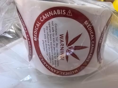 THC Warnaufkleber, rund, selbstklebend, Cannabis-Etiketten für Taschen, Gläser, Fläschchen und Behälter, medizinische Marihuana-Compliance- und Sicherheitsaufkleber, leicht abziehbar, 500 Stück (2) THC Warnaufkleber, rund, selbstklebend, Cannabis-Etiketten für Taschen, Gläser, Fläschchen und Behälter, medizinische Marihuana-Compliance- und Sicherheitsaufkleber, leicht abziehbar, 500 Stück (2) von Global-Daily