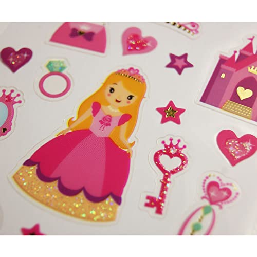 Aufkleber - Prinzessinnen mit Glitter und Vergoldung - 7,5 x 10 cm von Global Gift