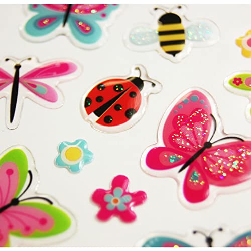 Aufkleber - Schmetterlinge mit Glitter - Transparentes Epoxy - 2,2 cm von Global Gift