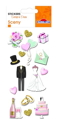 Aufkleber mit Gold- und Glitterprägung - Perfekte Hochzeit! von Global Gift