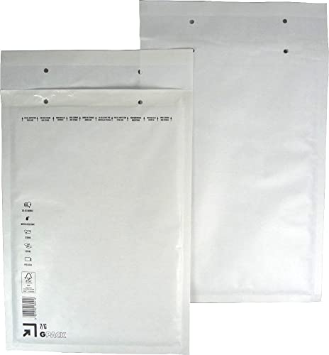 100 Stück Luftpolsterumschläge Luftpolstertaschen Versandtaschen 7/G 250x350 mm weiß von Global Pack