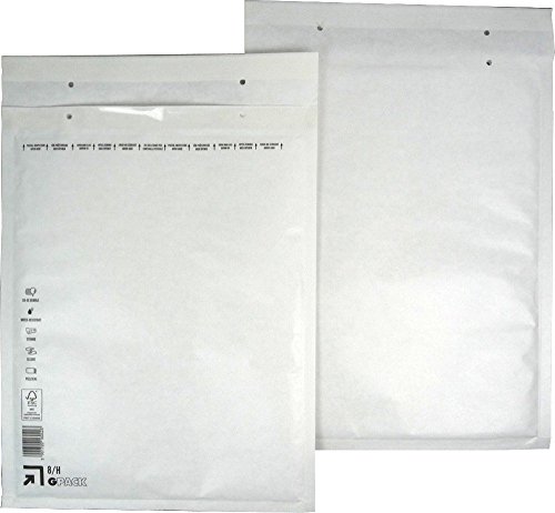 100 Stück Luftpolsterumschläge Luftpolstertaschen Versandtaschen 8/H 290x370 mm weiß von Global Pack