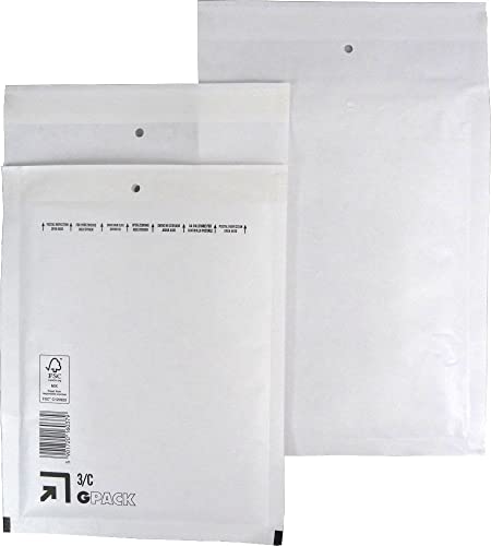 200 Stück Luftpolsterumschläge Luftpolstertaschen Versandtaschen 3/C 170x225 mm weiß von Global Pack