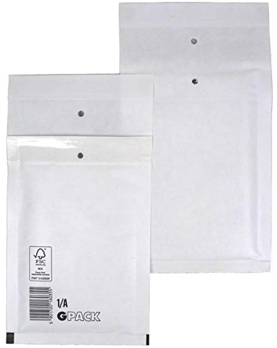 200 Stück Luftpolsterumschläge Luftpolstertaschen Versandtaschen 1/A 120x175 mm weiß von Global Pack