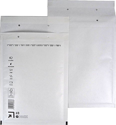 50 Stück Luftpolsterumschläge Luftpolstertaschen Versandtaschen 4/D 200x275 mm weiß von Global Pack