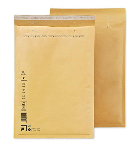 Braune Luftpolsterumschläge Luftpolstertaschen Versandtaschen 7/G 250x350 mm (10) von Global Pack