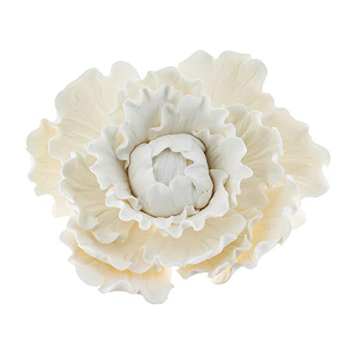 Global Sugar Art Hochwertige Pfingstrosen-Zuckerkuchenblume, weiß, groß, 1 Stück von Chef Alan Tetreault von Global Sugar Art