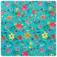 Polyester-Stoff "Blumen-Türkis" Polyester-Stoff "Blumen-Türkis" von Globaltex