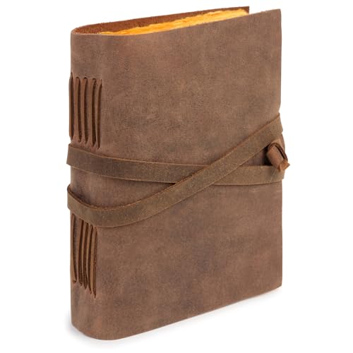 Leder-Reisebuch mit Vintage-Naturpapier - Kompaktes und Elegantes Notizbuch 18x13 cm, Perfekt als Reisetagebuch oder Tagebuch von GlobeeCraft