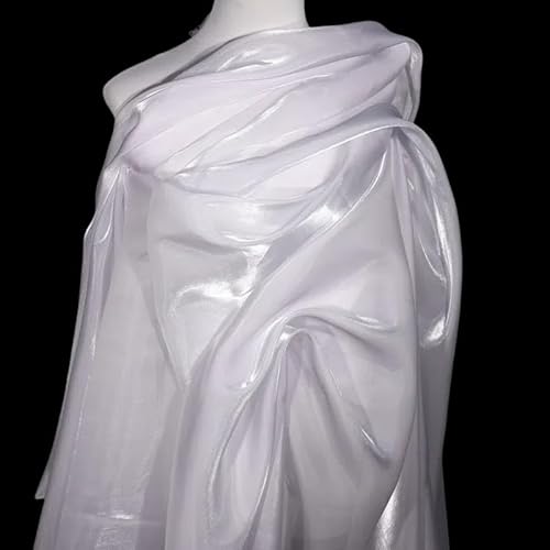 1,5 m x 1 m weißer Organza-Stoff, seidiges Polyester, holografischer Gaze-Stoff 1,5 m x 1 m weißer Organza-Stoff, seidiges Polyester, holografischer Gaze-Stoff von Globellapro