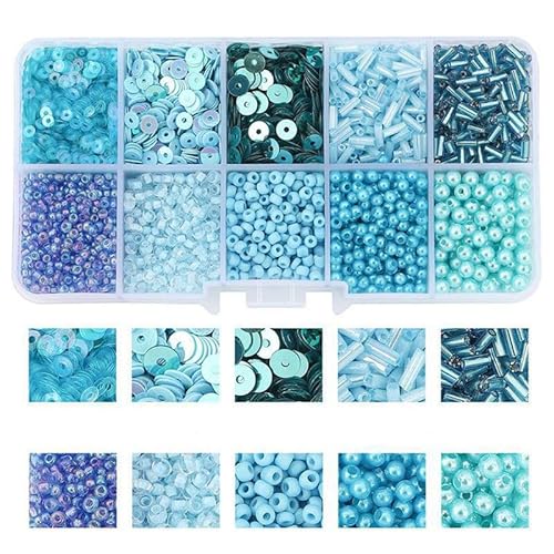 1 Box Freundschaftsarmband Making Kit Blaue Glas Rocailles Stiftperlen PVC schillernde Bulk Lose Pailletten für Schmuck Armband Herstellung Enthusiasten und Anfänger 1 Box Freundschaftsarmband Making Kit Blaue Glas Rocailles Stiftperlen PVC schillernde Bulk Lose Pailletten für Schmuck Armband Herstellung Enthusiasten und Anfänger von Globellapro