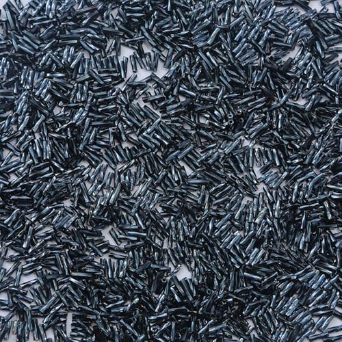 1 Packung mit 300 verdrehten Glasperlen, 2 x 6 mm, glitzernde Röhren, lose Abstandshalter, Perlen für Bastelarbeiten, Perlen, schwarze Galle von Globellapro