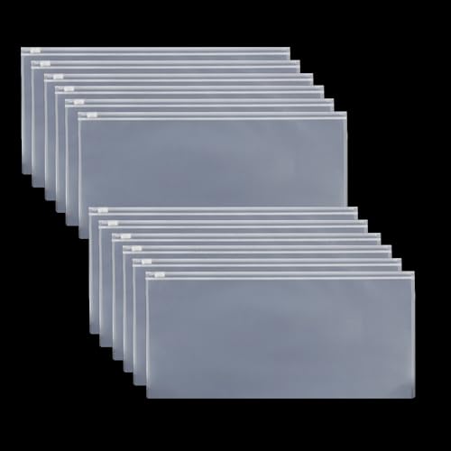 12 x A6 Kunststoff-Dokumententaschen mit Reißverschluss, transparent, mattiert, Dokumentenmappen mit Reißverschluss für Schule, Bürobedarf 12 x A6 Kunststoff-Dokumententaschen mit Reißverschluss, transparent, mattiert, Dokumentenmappen mit Reißverschluss für Schule, Bürobedarf von Globellapro