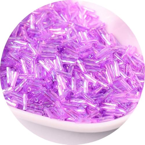 2 Packungen 720 Stück schillernde Glasperlen, gedrehte Stiftperlen, 2 x 6 mm Röhrchen, lose Abstandshalter für Bastelarbeiten, Perlen, Lila 2 Packungen 720 Stück schillernde Glasperlen, gedrehte Stiftperlen, 2 x 6 mm Röhrchen, lose Abstandshalter für Bastelarbeiten, Perlen, Lila von Globellapro