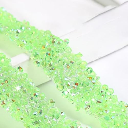 2 Rollen 91 cm AB hellgrüne Strass-Diamantbänder, 1,2 cm breit, selbstklebende Harz-Strass-Streifen, schillernde Edelstein-Kristall-Rolle für DIY-Glitzer-Dekorationen 2 Rollen 91 cm AB hellgrüne Strass-Diamantbänder, 1,2 cm breit, selbstklebende Harz-Strass-Streifen, schillernde Edelstein-Kristall-Rolle für DIY-Glitzer-Dekorationen von Globellapro
