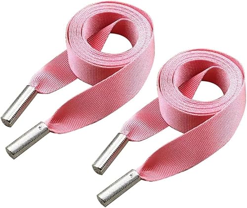 2 Stück, 140 cm x 2 cm, Rosa, Universalkordel als Ersatz, Polyester, flacher Kordelzug mit Metallverschlussenden für Sweatshirts, Hosen 2 Stück, 140 cm x 2 cm, Rosa, Universalkordel als Ersatz, Polyester, flacher Kordelzug mit Metallverschlussenden für Sweatshirts, Hosen von Globellapro