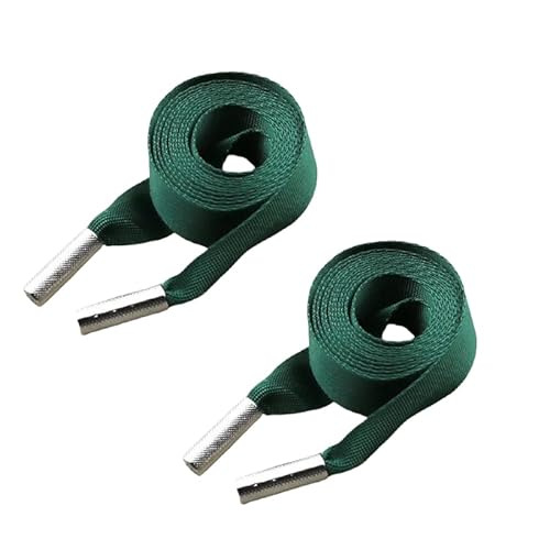 2 Stück, 140 cm x 2 cm, grün, Universalkordel als Ersatz, Polyester, flacher Kordelzug mit Metallverschlussenden für Sweatshirts, Hosen von Globellapro