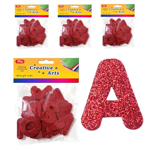 3 x rote Glitzer-EVA-Schaum-Buchstaben-Aufkleber A-Z, selbstklebende Alphabet-Aufkleber für Bastelarbeiten, DIY-Dekoration, 4 x 3,5 cm 3 x rote Glitzer-EVA-Schaum-Buchstaben-Aufkleber A-Z, selbstklebende Alphabet-Aufkleber für Bastelarbeiten, DIY-Dekoration, 4 x 3,5 cm von Globellapro