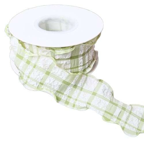 4 cm x 9 m grünes Gingham-Band, kariert, plissiert, Chiffon, kariert, für Bastelarbeiten, Geschenkverpackungen 4 cm x 9 m grünes Gingham-Band, kariert, plissiert, Chiffon, kariert, für Bastelarbeiten, Geschenkverpackungen von Globellapro