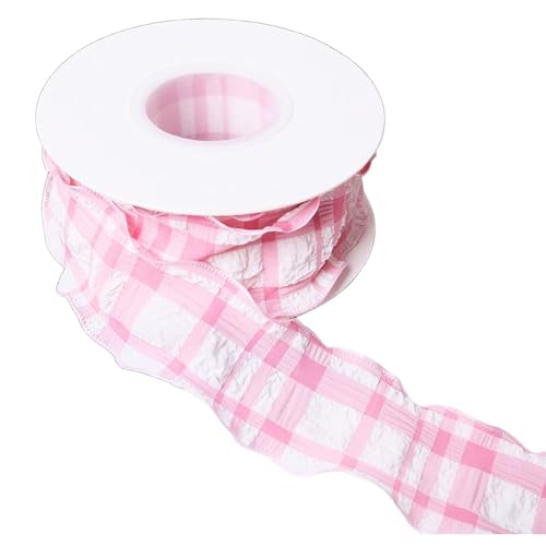 4 cm x 9 m rosa Gingham-Band, kariert, plissiert, Chiffon, kariert, für Bastelarbeiten, Geschenkverpackungen 4 cm x 9 m rosa Gingham-Band, kariert, plissiert, Chiffon, kariert, für Bastelarbeiten, Geschenkverpackungen von Globellapro