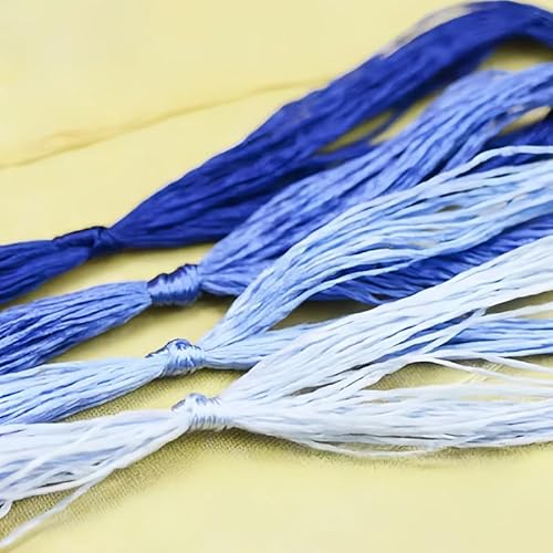 4 x Stickgarne aus blauer Seide, 20 m, Maulbeerseide, zum Nähen, Knüpfen und Basteln 4 x Stickgarne aus blauer Seide, 20 m, Maulbeerseide, zum Nähen, Knüpfen und Basteln von Globellapro