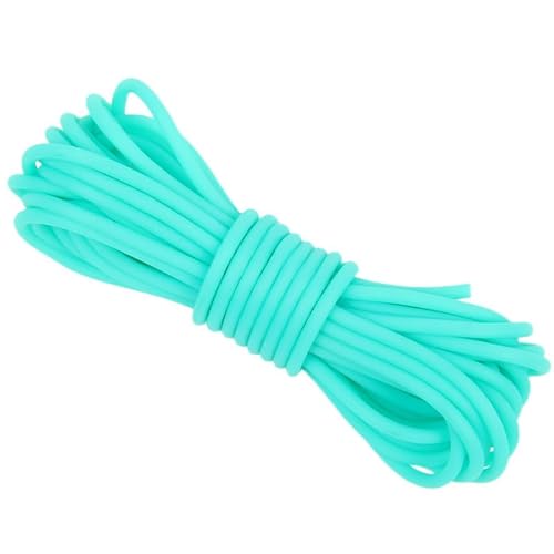 5 m hohles Rohr-Gummischlauch, 3 mm, blau-grün, Armband-Gummikordel Silikonseil für Halsketten/Bastelarbeiten von Globellapro