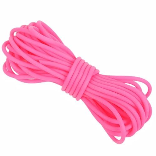 5 m hohles Rohr-Gummischlauch, 3 mm, rosarot, Armband-Gummikordel Silikonseil für Halsketten/Bastelarbeiten von Globellapro