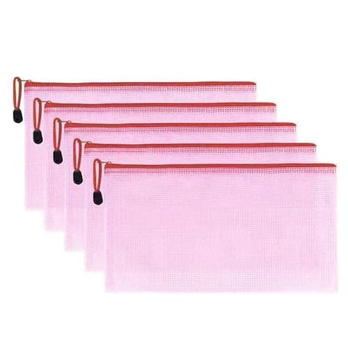 5 x 22 x 11 cm Netztaschen mit Reißverschluss, Kunststoff, Dokumentenmappen mit Reißverschluss, für Schule, Bürobedarf, Rot 5 x 22 x 11 cm Netztaschen mit Reißverschluss, Kunststoff, Dokumentenmappen mit Reißverschluss, für Schule, Bürobedarf, Rot von Globellapro