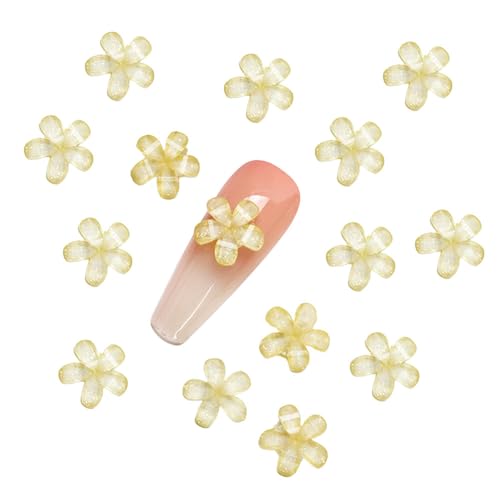 50 Stück 3D-Blumen-Nagelkunst-Anhänger, Kunstharz, Blume, Nagel-Strasssteine, Dekorationen, 10 x 10 mm, Gelb 50 Stück 3D-Blumen-Nagelkunst-Anhänger, Kunstharz, Blume, Nagel-Strasssteine, Dekorationen, 10 x 10 mm, Gelb von Globellapro