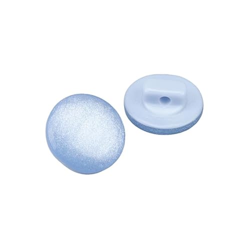 50 Stück Perlglanz-blaue Kunstharz-Nähknöpfe, 11 mm, rund, dekorative Knöpfe für Kleidung von Globellapro