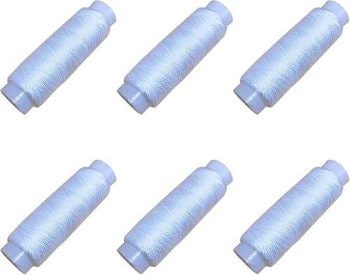 6 Rollen 130 m Polyester-Nähgarn, himmelblaues Garn für Stickerei/alle Nähzwecke, Hand und Maschine 6 Rollen 130 m Polyester-Nähgarn, himmelblaues Garn für Stickerei/alle Nähzwecke, Hand und Maschine von Globellapro